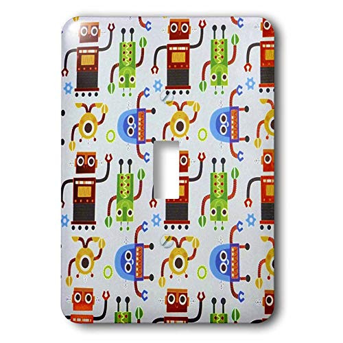 3dRose lsp_35303_1 Green Robots Toggle Switch, Red White Blue