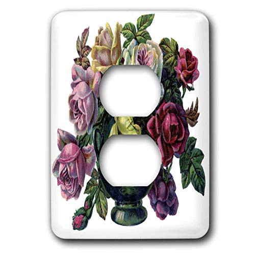 3dRose lsp_34738_6 Red Pink Purple Roses In Green Vase Outlet Cover