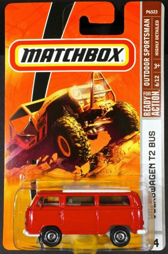 Matchbox 2009, Volkswagen T2 Bus (Red) # 94, Outdoor Sportsman 1:64 Scale.