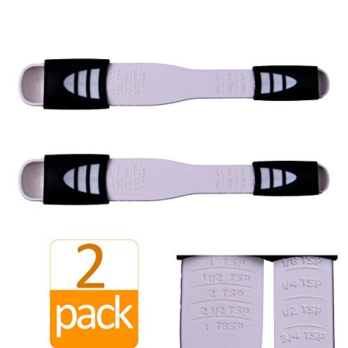 Adjustable Measuring Spoon White,Creative Double End Adjustable Scale, Eight Stalls Measuring Spoon,Measuring Dry/Liquid Ingredients,Metering Spoon for Baking,Cooking,Coffee,Sugar,Salt,Powder.(2 Pack)