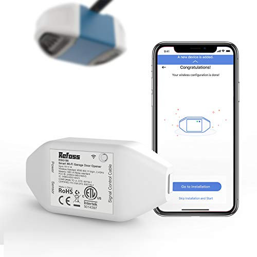 Refoss Smart Wi-Fi Garage Door Opener, APP Control, Compatible with Alexa, Google Assistant, No Hub Needed, White