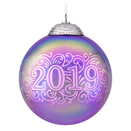 Hallmark Keepsake Year Dated Christmas Glass Ornament, 2019 Commemorative Ball Hallmark Keepsake Year Dated Christmas Glass Ornament, 2019 Commemorative Ball