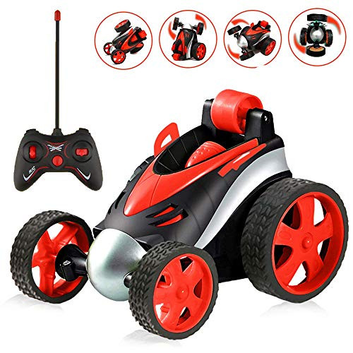 RC Stunt Cars for Kids, Remote Control Car Stunt Vehicle High Speed 360 Degree Rotation Flip Racing Car Upright Driving Toys for Boys Girls, Red