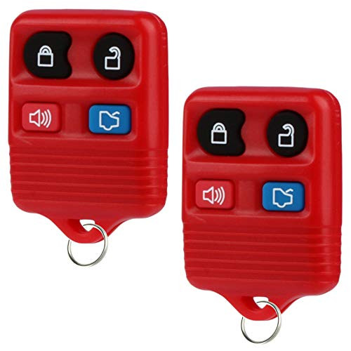 Key Fob fits 1998-2016 Ford Lincoln Mercury Mazda Keyless Entry Remote (Red), Set of 2