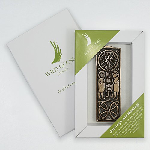 Irish Bronzed Wall Plaque - Carving Story of Ireland Journeys & Meetings in Matching Box
