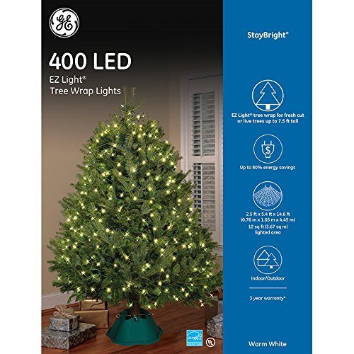 GE StayBright 2.5-ft x 5.4-ft x 14.6-ft Indoor/Outdoor Constant Warm White LED Mini Plug-In Christmas Net Lights ENERGY STAR