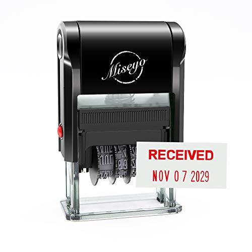 Reveived - Miseyo Self Inking Rubber Date Stamp - Red Ink (1328) Reveived - Miseyo Self Inking Rubber Date Stamp - Red Ink (1328)