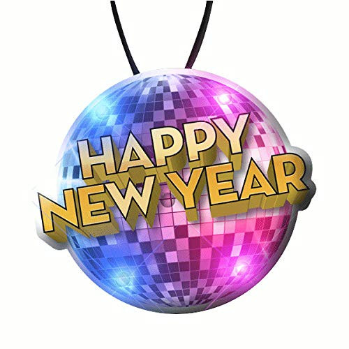 blinkee Happy New Year Disco Ball LED Charm On Lanyard by blinkee Happy New Year Disco Ball LED Charm On Lanyard by
