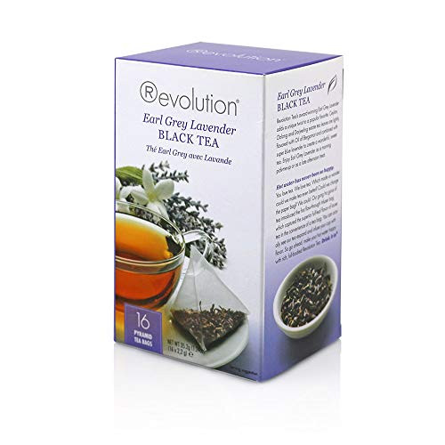 Revolution Tea - Earl Grey Lavender Black Tea | Premium Full Leaf Infuser Stringless Teabags - Improves Digestion (16 Bags Each)