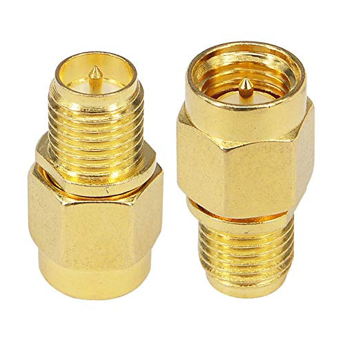 Nisaea RF Coax Connector SMA Male to RP-SMA Female Adapter A Male to A Female Cable Connector Gold-Plated 2PCS Nisaea RF Coax Connector SMA Male to RP-SMA Female Adapter A Male to A Female Cable Connector Gold-Plated 2PCS