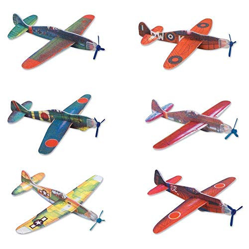 Rhode Island Novelty Flying Glider Plane, 8-Inches Long, Set of 24 in Assorted Designs