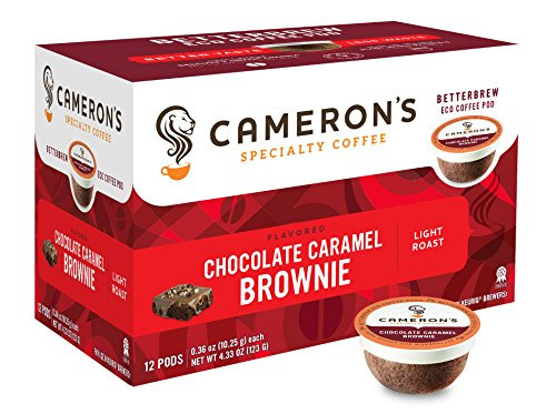 Cameron's Coffee Single Serve Pods, Flavored, Chocolate Caramel Brownie, 12 Count (Pack of 1)