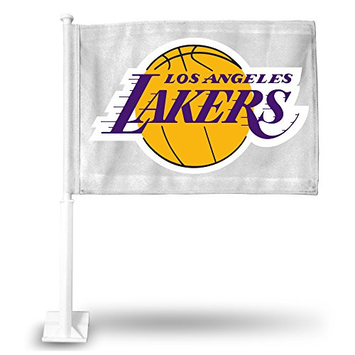 NBA Rico Industries  Car Flag including Pole, Los Angeles Lakers - White
