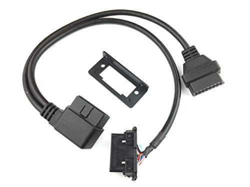 Right Angle OBD II OBD 2 16pin Extension Splitter Y Cable 1 Male to 2 Female with Underdash Bracket for Vechile ELD GPS Tracker