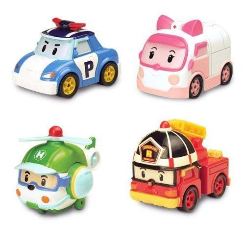 Robocar Poli Diecasting Set : Poli, Roy, Amber, Helly (Non-transformer) by SilverLit
