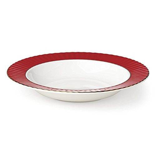 Lenox Red Pleated Colors Rimmed Bowl, 1.15 LB