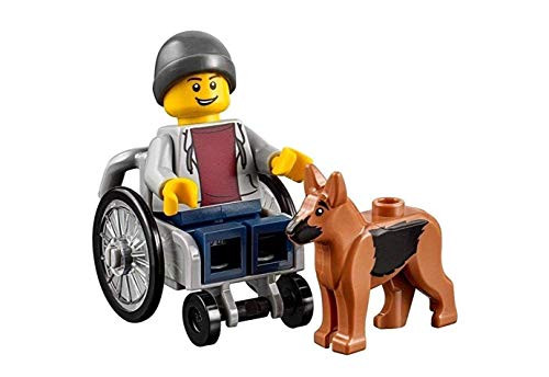LEGO Town City Fun in the Park Minifigure - Disabled Handicapped Man Boy with Dog in Wheelchair (60134)
