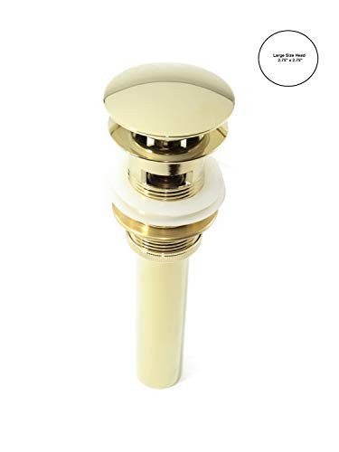 Gold Finish Pop Up Drain Stopper With Overflow; Bathroom Faucet Vessel Vanity Sink Drain Stopper; Bathroom Sink Drain Stopper Pop Up Drain With Overflow