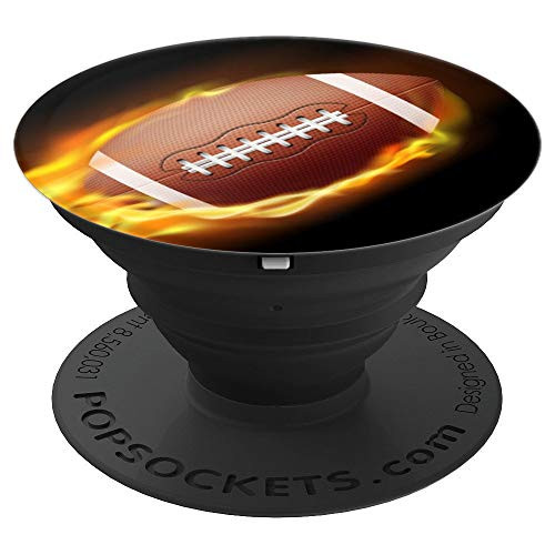 Rugby Ball On Fire American Football On Fire PopSockets Grip and Stand for Phones and Tablets