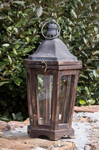 Park Hill Collection, Petite Street Lantern, 6 Glass Panes, Rustic Finish