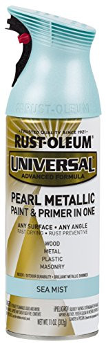 Rust-Oleum AC1213 301551 Universal All Surface Spray Paint 11 oz, Metallic Green Mist, Pearl Sea/Blue