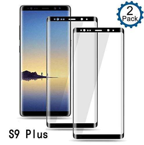 Galaxy S9 Plus Screen Protector,Full Coverage Tempered Glass [2 Pack][3D Curved][Anti-Scratch] [Anti-Fingerprint][High Definition] for Samsung Galaxy S9 Plus Tempered Glass Screen Protector