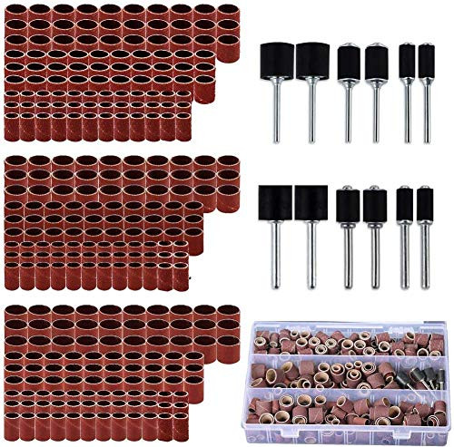 MatSailer 338pcs Sanding Drum Set with Free Box Including sanding drum sleeves and Drum Mandrels for Dremel Rotary Tool MatSailer 338pcs Sanding Drum Set with Free Box Including sanding drum sleeves and Drum Mandrels for Dremel Rotary Tool