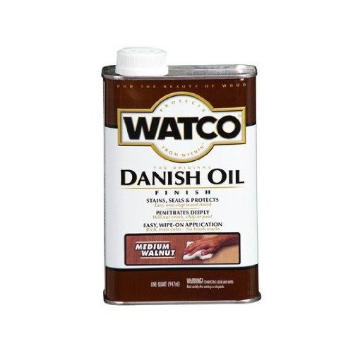 Watco 242223 Danish Oil Wood Finish, Low VOC, Quart, Medium Walnut
