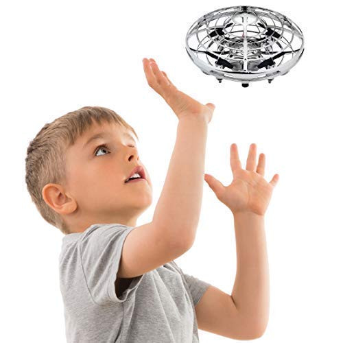 Force1 Scoot Hand Operated Drones for Kids or Adults - Hands Free Mini Drone, Easy Indoor Small UFO Flying Ball Drone Toys for Boys and Girls (Silver)