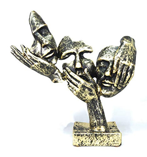 dogalmasacom Sculpture of Three Wise Men Like Three Wise Monkeys Home Decor Accents - See No Evil, Hear No Evil, Speak No Evil - Human Statue - Polyurethane Resin - Tumbled Gold Color dogalmasacom Sculpture of Three Wise Men Like Three Wise Monkeys Home Decor Accents - See No Evil, Hear No Evil, Speak No Evil - Human Statue - Polyurethane Resin - Tumbled Gold Color