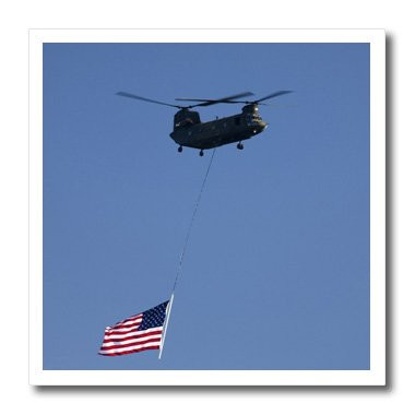 3dRose ht_95925_1 Seattle, Boeing Chinook Helicopter at Seafair-Jamie and Judy Wild-Iron on Heat Transfer for White Material, 8 by 8-Inch