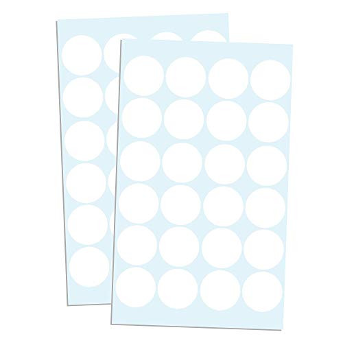 1200 Pack, 1" Round Color Coding Circle Dot Sticker Labels - White