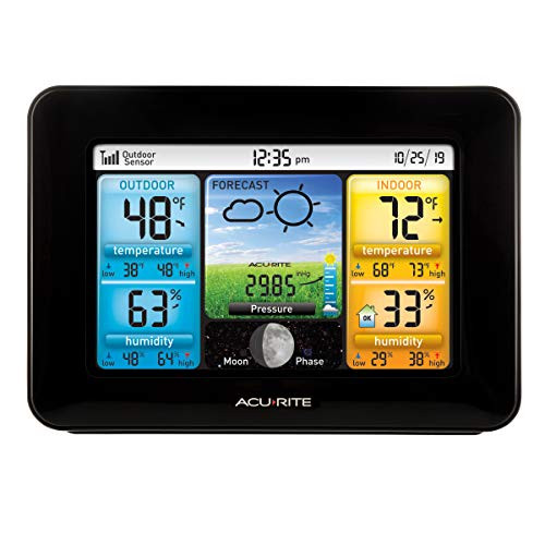 AcuRite 02077 Color Weather Station Forecaster with Temperature, Humidity, (02077M), Black AcuRite 02077 Color Weather Station Forecaster with Temperature, Humidity, (02077M), Black