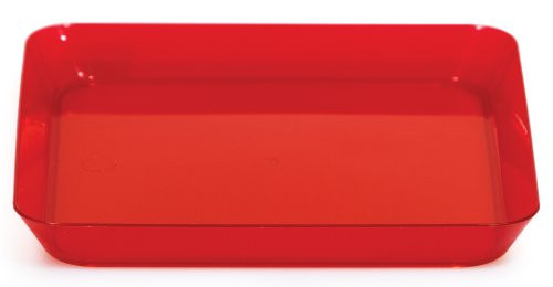 Creative Converting 8 Count Plastic Square Appetizer Plates, Translucent Red