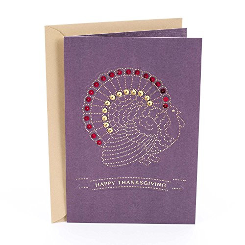 Hallmark Signature Thanksgiving Card (Turkey with Sequins)