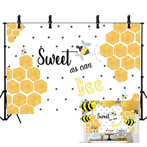 Sensfun Sweet As Can Bee Backdrop Baby Shower Bumblebee Backdrop for Bee Day Honeycomb Bumble Bee Theme Birthday Party Gender Reveal Background Cake Table Banner Photo Photography 7x5ft Sensfun Sweet As Can Bee Backdrop Baby Shower Bumblebee Backdrop for Bee Day Honeycomb Bumble Bee Theme Birthday Party Gender Reveal Background Cake Table Banner Photo Photography 7x5ft
