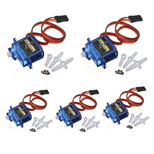 J-Deal 5X Pcs SG90 Micro Servo Motor 9G RC Robot Helicopter Airplane Boat Controls