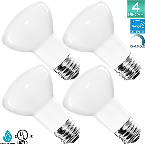 4-Pack R20 LED Bulb, Luxrite, 45W Equivalent, 3000K Soft White, Dimmable, 460 Lumens, BR20 LED Flood Light Bulb, 6.5W, ENERGY STAR, E26 Medium Base, Damp Rated, Perfect for Recessed and Track Lighting