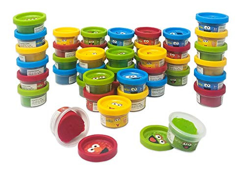 Sesame Street 1oz Dough Cans, 12 Packs of 4-Count Dough, 48 Tubs of Dough Total, Elmo Red, Cookie Monster Blue, Oscar Green, Big Bird Yellow Sesame Street 1oz Dough Cans, 12 Packs of 4-Count Dough, 48 Tubs of Dough Total, Elmo Red, Cookie Monster Blue, Oscar Green, Big Bird Yellow