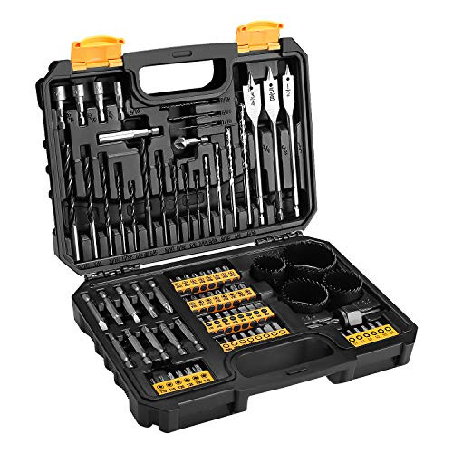 DEKO Drill & Screwdriver Bit Accessory Set (85 Pieces Drill Bit Set), Includes HSS Drill bits, Masonry Drill Bits & Screwdriver Bits (CRV) in Storage Case