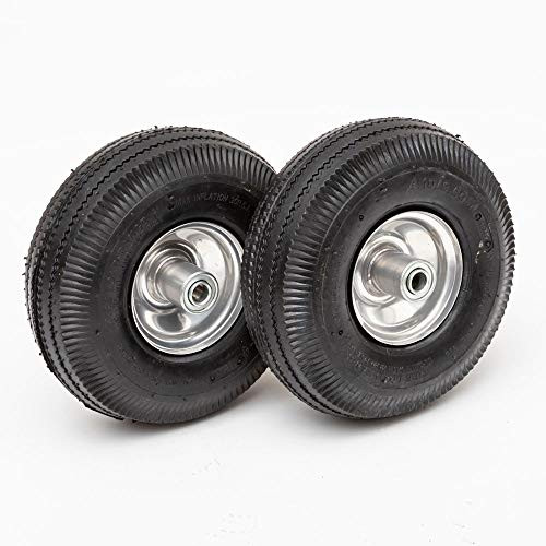 Lapp Wheels Pneumatic 4.10/3.50-4 Tire, Wagon/Utility cart/Hand Truck Replacement, Gray, Set of Two