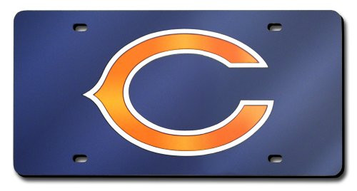 Rico Industries NFL Chicago Bears Laser Inlaid Metal License Plate Tag Rico Industries NFL Chicago Bears Laser Inlaid Metal License Plate Tag