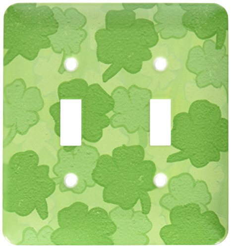 3dRose lsp_15310_2"Shamrocks in Shades of Green Double Toggle Switch
