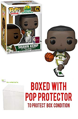 Shawn Kemp Seattle Supersonics White Jersey #79 Pop Sports NBA Legends Action Figure (Bundled with Ecotek Pop Protector to Protect Display Box)