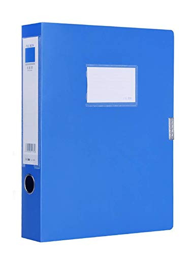 Document Box Plastic Archive Box Office Supplies, A4 File Boxes Plastic with Lid, Storage Folder Storage Box File Organizer, Height 55mm, Blue