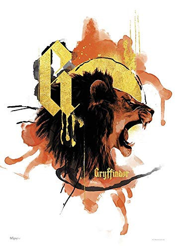 MightyPrint Harry Potter  House Urban Watercolor  Gryffindor  Unique Nostalgic Wall Art  NOT Made of Paper - Movie Collectible