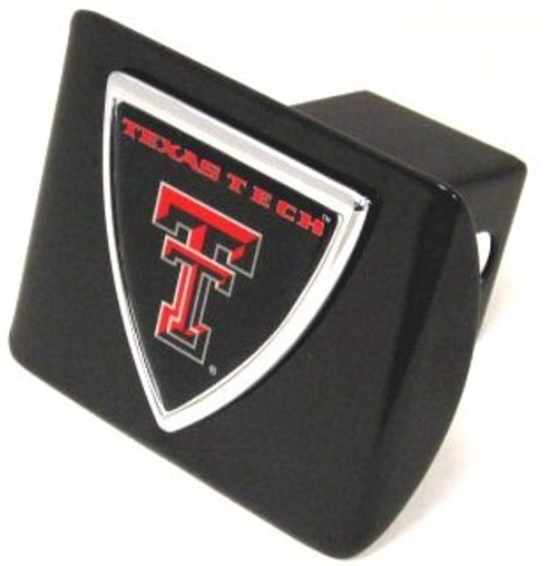 AMG Texas Tech Shield Emblem on Black Metal Hitch Cover AMG Texas Tech Shield Emblem on Black Metal Hitch Cover