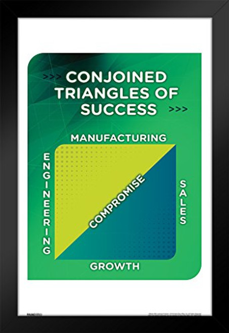 Pyramid America Silicon Valley Conjoined Triangles of Success TV Show Black Wood Framed Poster 14x20