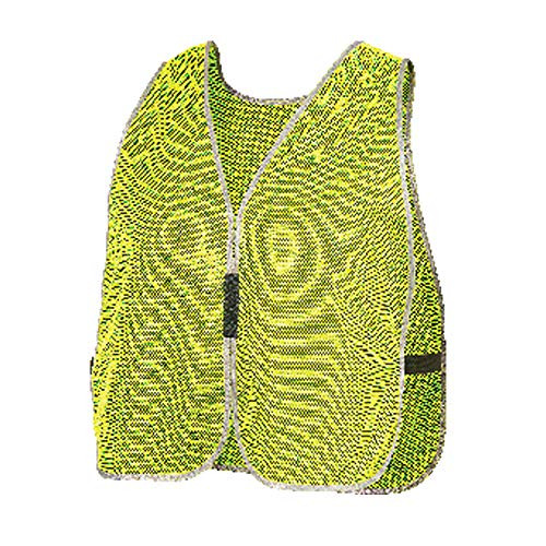 Pioneer Safety Vests for Men - Hi Vis Reflective Neon Mesh with Silver Trim Biding, Elastic Sides  One Size Fits All - Orange, Yellow/Green