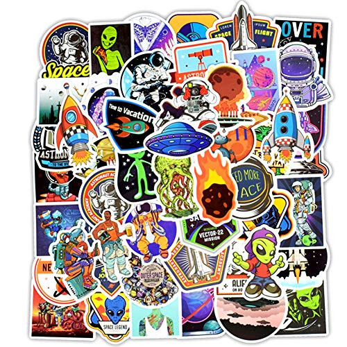 Alien Stickers 50 Pcs Laptop Stickers Pack Space Decals for Suitcase Laptop Ipad Car Luggage Water Bottle Helmet